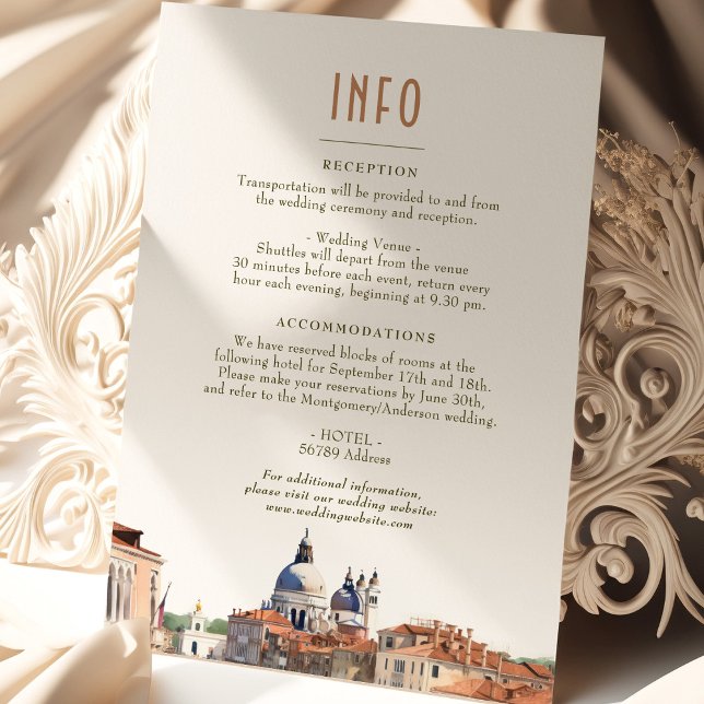 Invitation Venise Info Mariage Italie Basilique della Salute  (Créateur téléchargé)