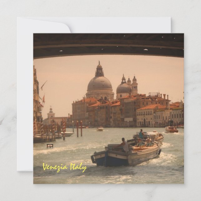 Invitation Venise Italie Grand Canal Vintage (Devant)