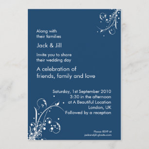 Invitation Vent murmure (bleu orageux) 5x7