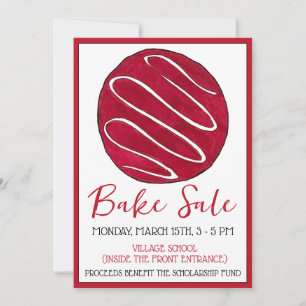 Invitation Vente de biscuits Froid Red Velvet