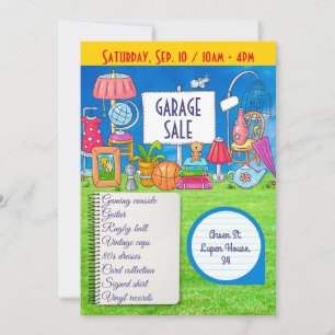 Invitation Vente de garage personnalisable, vente de cour inv