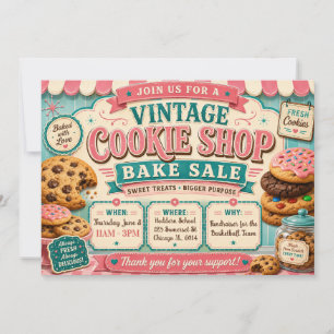Invitation Vente de pâtisserie de la boutique de biscuits vin