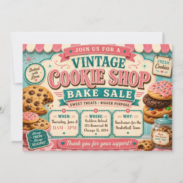 Invitation Vente de pâtisserie de la boutique de biscuits vin (Devant)