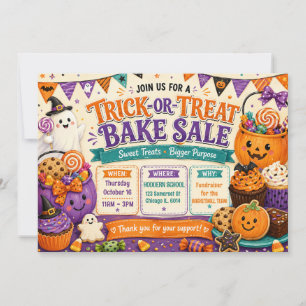Invitation Vente de pâtisseries Halloween Trick-or-Treat