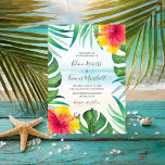 Invitation Vents des iles | Tropical Beach Watercolor Mariage<br><div class="desc">Une invitation parfaite pour un mariage de destination dans un paradis de plage tropicale, cette belle aquarelle design dispose d'un décor de plage tropicale, avec des hibiscus et des feuilles de palmiers au premier plan. Que vous planifiez une cérémonie hawaïenne, sur le thème de l'île, en bord de mer ou...</div>