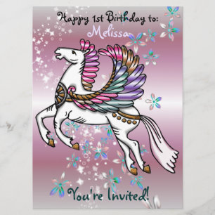 Invitation Vents et ailes Pegasus Anniversaire BABY SHOWER