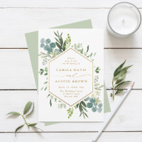 Verdure Aquarelle or Hexagon Mariage