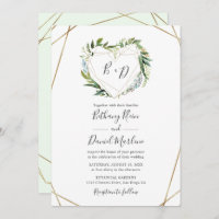 Verdure avec Mariage de cadre de coeur géométrique