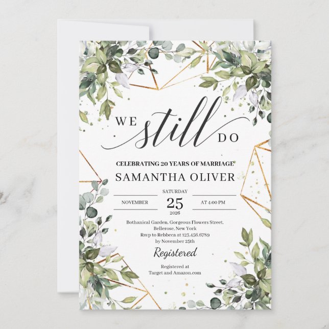 Invitation Verdure boho nous faisons toujours du eucalyptus v (Devant)