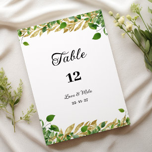 Invitation Verdure botanique feuillage doré Nombre de tableau