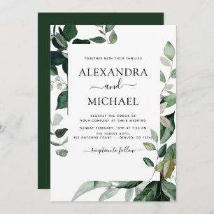 Invitation Verdure botanique Foliage Aquarelle Mariage Invi