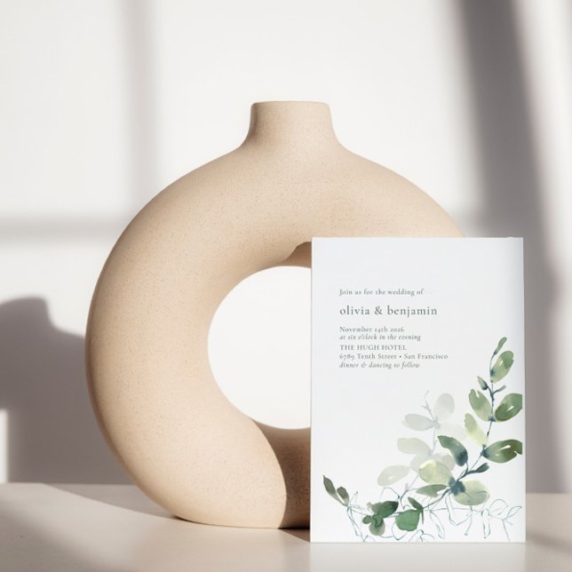 Invitation Verdure botanique minimaliste Eucalyptus Mariage (Créateur téléchargé)