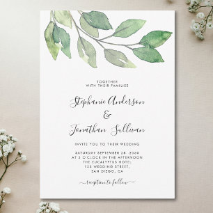 Invitation Verdure botanique rustique