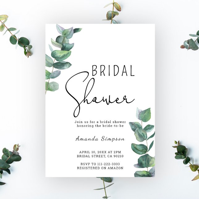 Invitation Verdure de mariage avec eucalyptus (Créateur téléchargé)