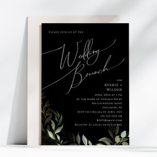 Invitation Verdure et or   Brunch Mariage noir