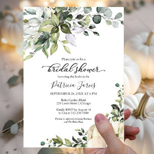 Invitation Verdure Eucalyptus Citrouille Automne Fête de Mari