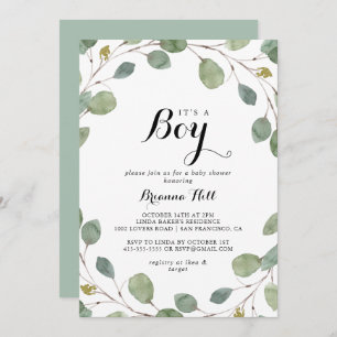 Invitation Verdure Eucalyptus Foliage C'est un Baby shower ga