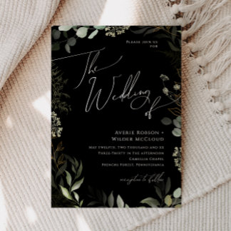 Invitation Verdure fantasque Noir et Or Le Mariage de