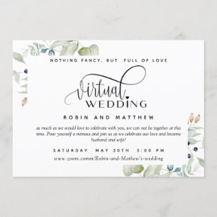 Invitation Verdure Foliage, Mariage virtuel en ligne