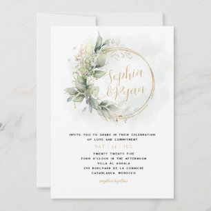 Invitation Verdure & Gold Eucalyptus Wreath