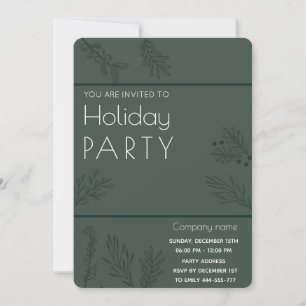Invitation Verdure hivernale minimaliste Fête de vacances