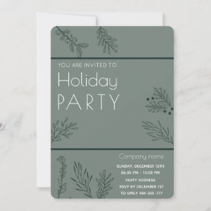 Invitation Verdure hivernale minimaliste Fête de vacances