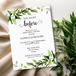 Invitation Verdure La Veille du Dîner de Répétition