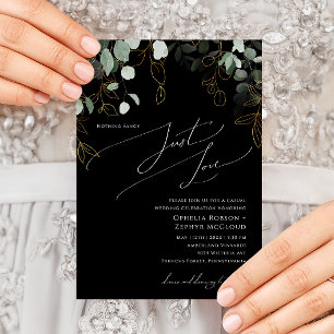 Invitation Verdure lunaire Or Noir Juste Aimer Mariage
