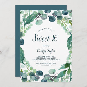 Invitation Verdure luxuriante et Eucalyptus doux 16