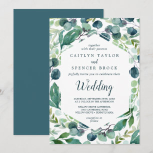 Invitation Verdure luxuriante et Mariage d'Eucalyptus