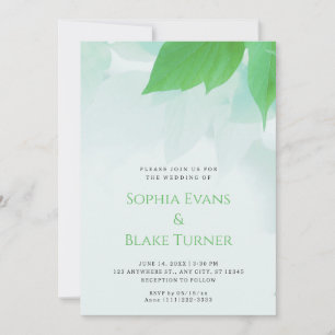 Invitation Verdure luxuriante Mariage vert botanique moderne