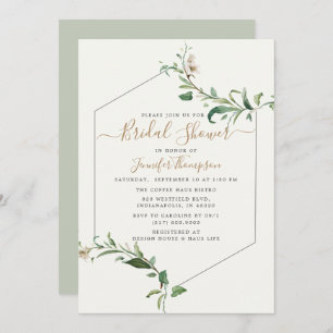 Invitation Verdure minimaliste Élégante Fête des mariées flor