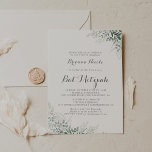 Invitation Verdure minimaliste Eucalyptus Bat mitzvah<br><div class="desc">Cette invitation minimaliste à l'eucalyptus bat mitzvah est idéale pour un bat mitzvah rustique. Le design comprend des feuilles d'eucalyptus verts et élégants à l'aquarelle.</div>