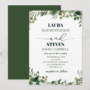 Invitation Verdure minimaliste Mariage élégant
