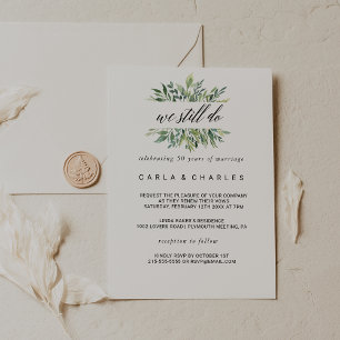 Invitation Verdure moderne Botanique Foliage Vow Renouvelleme