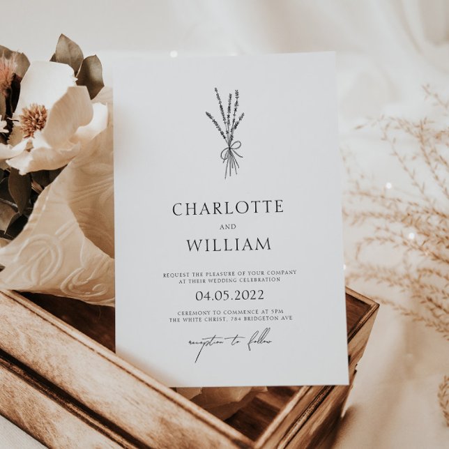 Invitation Verdure moderne Mariage minimaliste (Créateur téléchargé)