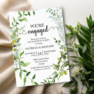 Invitation Verdure Nous sommes fiancés Fête de fiançailles