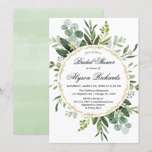 Invitation Verdure nuptiale de douche de feuillage