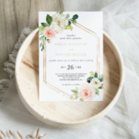 Verdure & Or Géométrique Élégant Mariage Floral