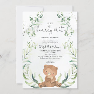 Invitation Verdure Porte Genre Neutre Élégant Baby shower