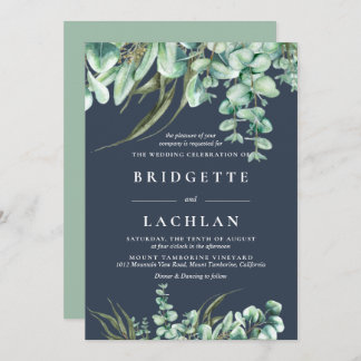 Invitation Verdure rustique et Mariage Eucalyptus de la Marin