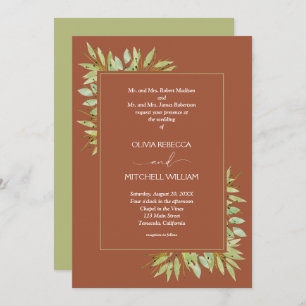 Invitation Verdure sur Mariage en terre cuite