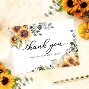 Invitation Verdure Tournesols Automne Remerciements pour une 