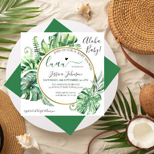 Invitation Verdure tropicale Aloha Luau Baby shower modifiabl