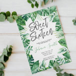 Invitation Verdure tropicale Monstera Sweet sixteen Anniversa<br><div class="desc">Sweet sixteen de verdure tropicale Anniversaire Monstera feuilles</div>