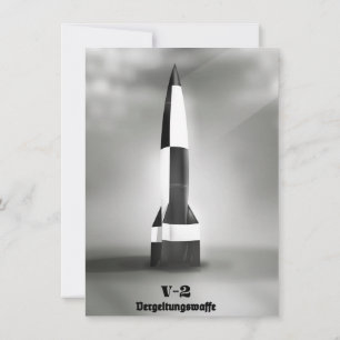 Invitation Vergeltungswaffe V2 Rocket B&W de style vintage.