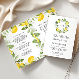 Invitation Verger de Citron Rustique Code QR Mariage