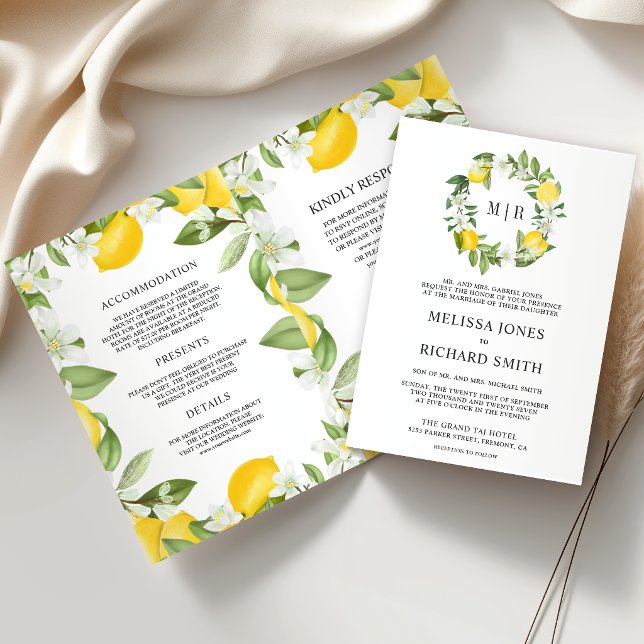Invitation Verger de Citron Rustique Code QR Mariage (Créateur téléchargé)
