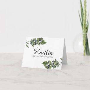 Invitation Verger d'olive aquarelle Sois ma demoiselle d'ho