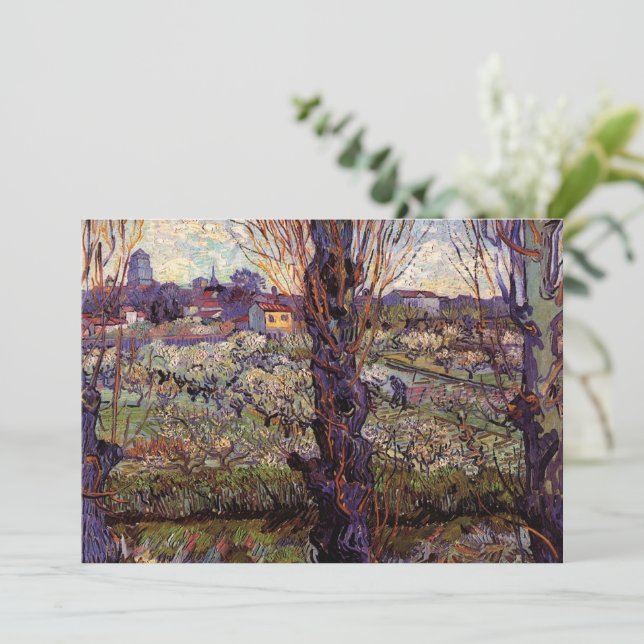 Invitation Verger en fleurs, Arles de Vincent van Gogh (Debout devant)
